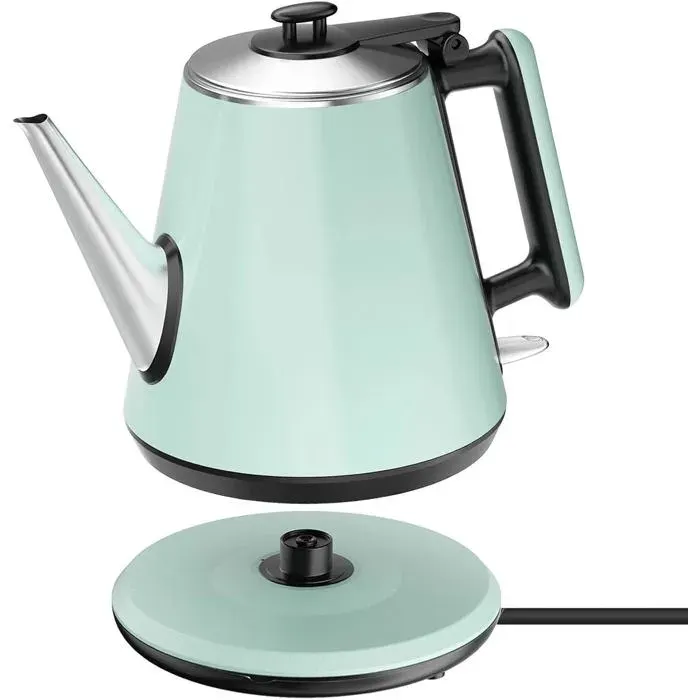 Bouilloire Électrique 09L 1360W Acier Inox 304 Vert Pâle Design Rétro Arrêt Automatique Protection Anti-Séchage Com[CA449]