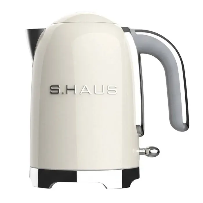 Bouilloire Électrique 1.7L 2200W Inoxydable avec Base Rotative Sans Fil 360° SWISS HAUS Blanc