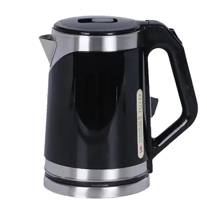 Bouilloire électrique 2 L 220 V acier inoxydable arrêt automatique noir