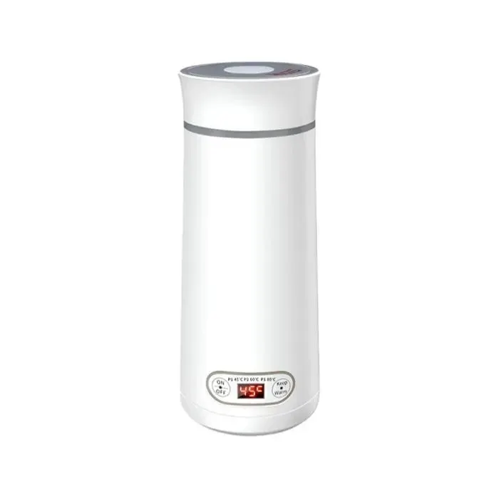 Bouilloire électrique 350 ml affichage LED 3 réglages de température chauffage rapide portable blanc