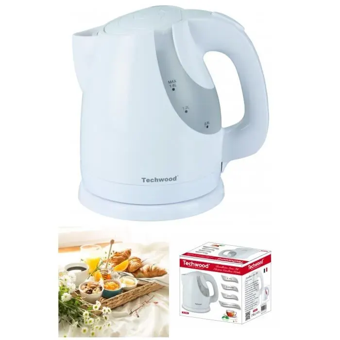 Bouilloire Electrique 360° Blanche 16L Sans Fil 2200W Arrêt automatique Blanche