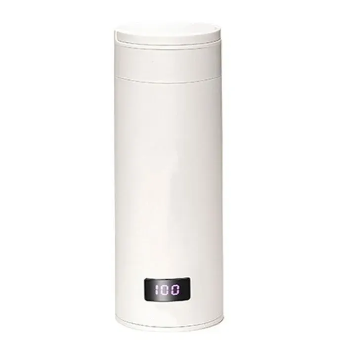 Bouilloire électrique 500 ml 4 réglages de température intérieur en acier inoxydable portable blanche