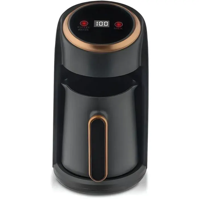 Bouilloire électrique 600 W affichage numérique LED 300 ml convient pour le café le thé et le lait facile à utiliser noir