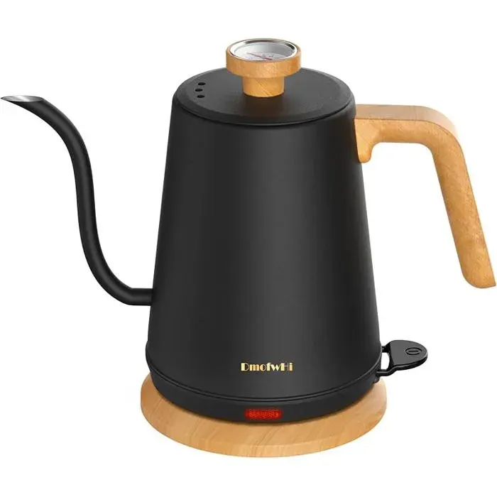 Bouilloire Électrique à Col de Cygne 1L1000W Inox Théière Électrique avec Arrêt AutomatiqueChauffage RapideBase