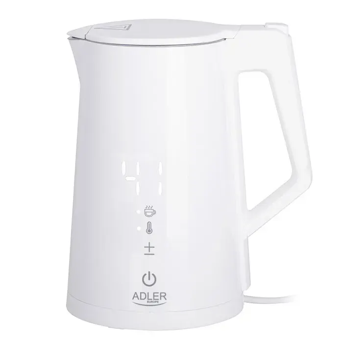 Bouilloire électrique Adler AD 1345W Blanche avec affichage LED et régulation de température 17 L STRIX