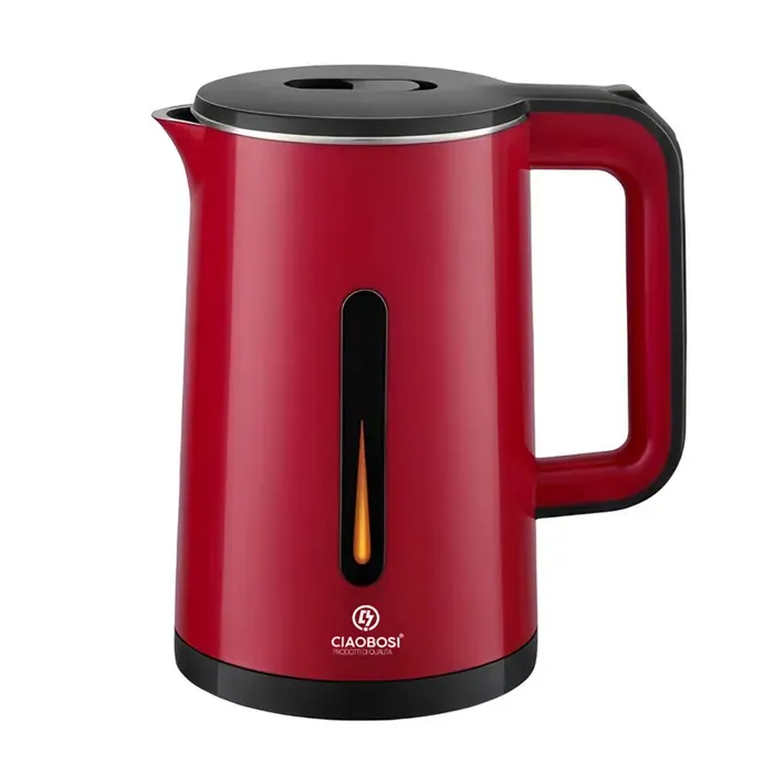 Bouilloire électrique - AVIZAR - 0.6 L - 1500 W - Noir/Rouge - Arrêt automatique