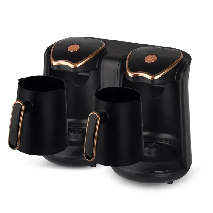 Bouilloire électrique cafetière turque tasse à café chaude machine à café et thé 500 + 500 ml portable noir