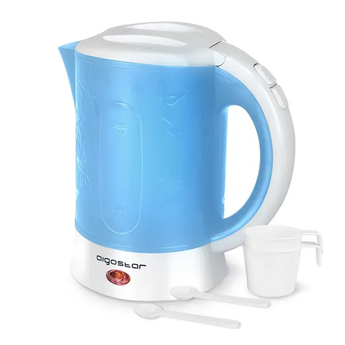 Bouilloire électrique compacte - AIGOSTAR - Walking Drip - 06 L - 0% BPA - Tasses et cuillères incluses