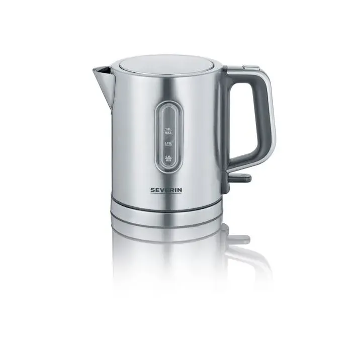 Bouilloire électrique compacte - SEVERIN - WK3401 - 2400W 1L inox sans BPA socle 360° arrêt automatique Inox