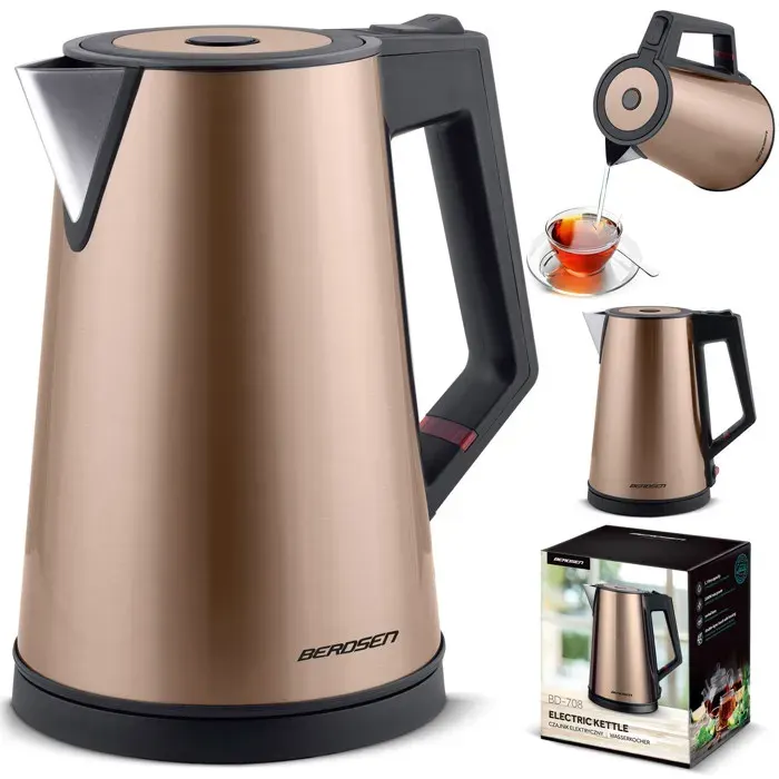 Bouilloire électrique cuivrée - JANSHOP - 17 l - BD-708 - Fonction maintien au chaud - Acier inoxydable SUS 304