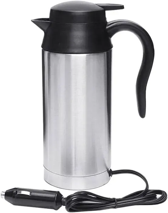 Bouilloire électrique de 750ml en acier inoxydable 12V Chauffage automatique Chauffage rapide Tasse chauffante électrique