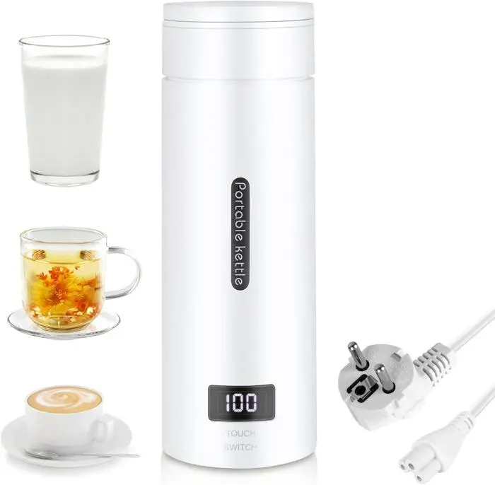Bouilloire Électrique de Voyage - YUMI MAZAO - 500Ml - 3000 Watts - Arrêt Automatique - Sans Fil
