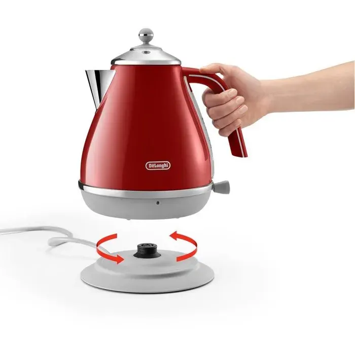 Bouilloire électrique - DeLonghi - KBOC 2001.R - Acier inoxydable - 17 L - Rouge et argent