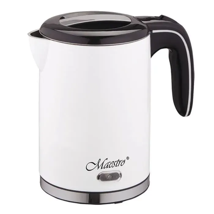 Bouilloire électrique en acier inoxydable 1.2L 1500W (Blanc)