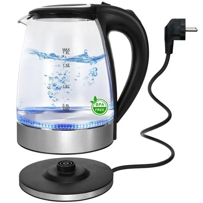 Bouilloire Électrique en Verre 18L - 2200W Chauffe Rapide - Arrêt Automatique - LED Bleu - Sans BPA