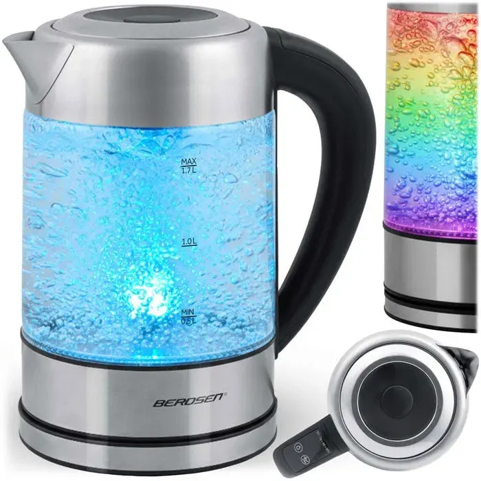 Bouilloire électrique en verre - BERDSEN - BD-714 - 17 l - 2200W - Réglage 60–100°C