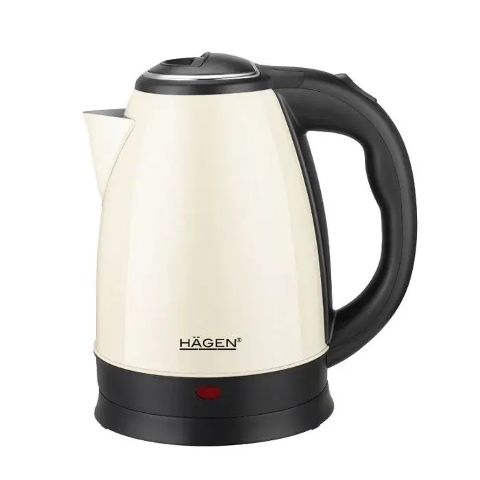 Bouilloire électrique - HAGEN - Hagen HA5525-CRM - Inox 18 L - 1500 W - Sans fil 360° — coloris Noire