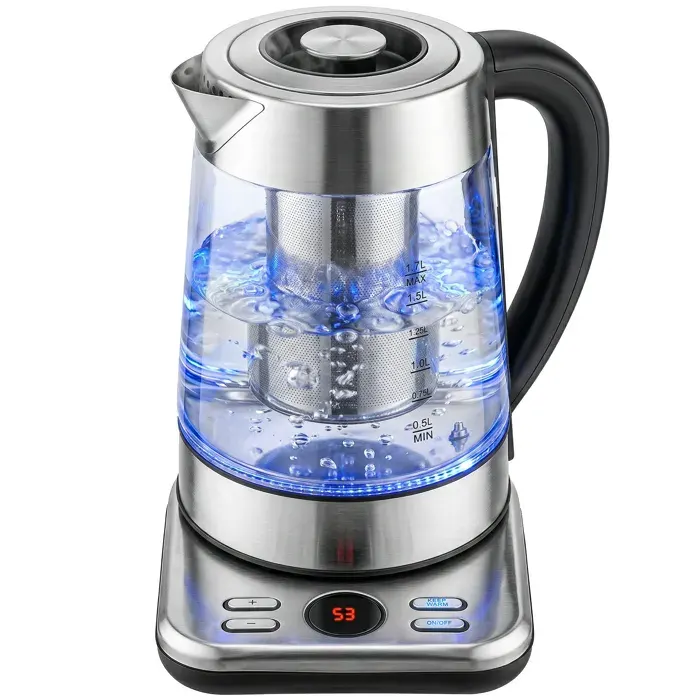 Bouilloire électrique - HOMCOM - ébullition rapide 2200W - maintien au chaud - acier inoxydable - 17L - argent