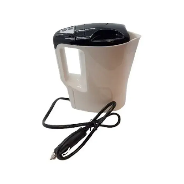 Bouilloire électrique HTC EQUIPEMENTS - 1 L - 24V 250W - Blanc et noir - Avec cordon allume cigare 060 m