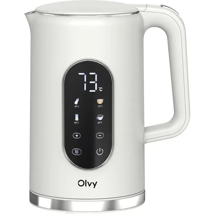 Bouilloire Électrique Inox 17L 2200W Température Réglable Maintien Au Chaud Double Paroi Arrêt Automatique — coloris Blanche