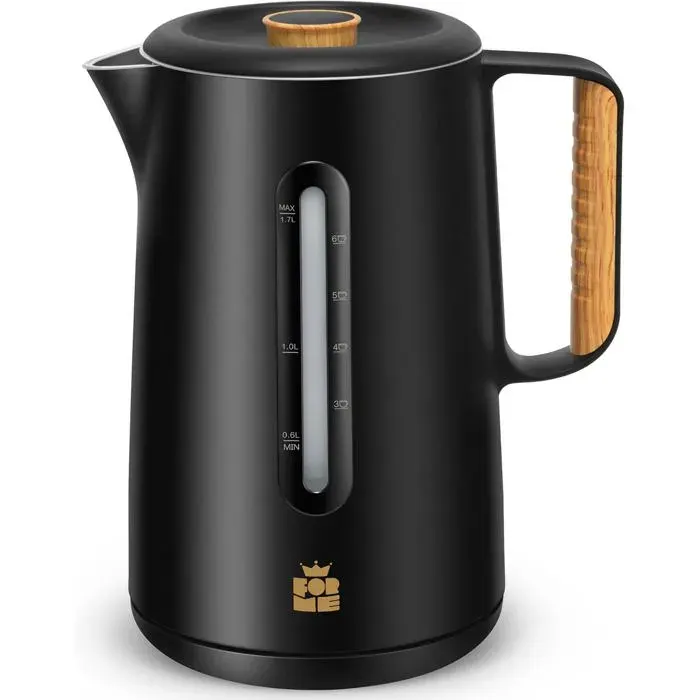 Bouilloire Electrique Inox 17Lavec Couvercle AmovibleIndicateur de Niveau deauDouble ParoiIntérieur en Acier Inoxydable