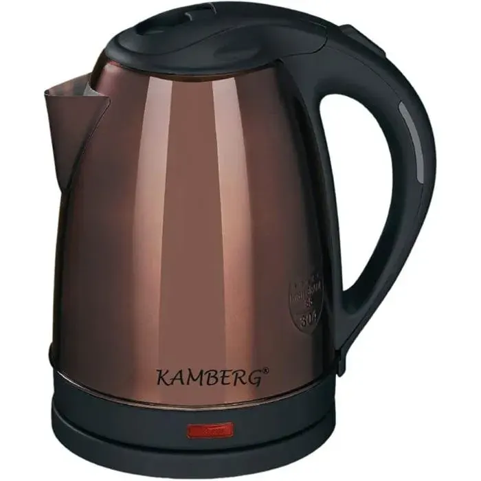 Bouilloire électrique inox 18/10 18 litre 1500 W ébullition rapide design compact sans BPA bronze