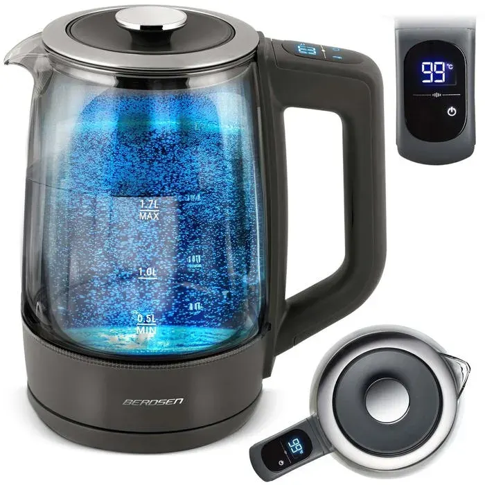 Bouilloire électrique - JANSHOP - BD-711 - 17 L - Écran tactile - Verre borosilicate