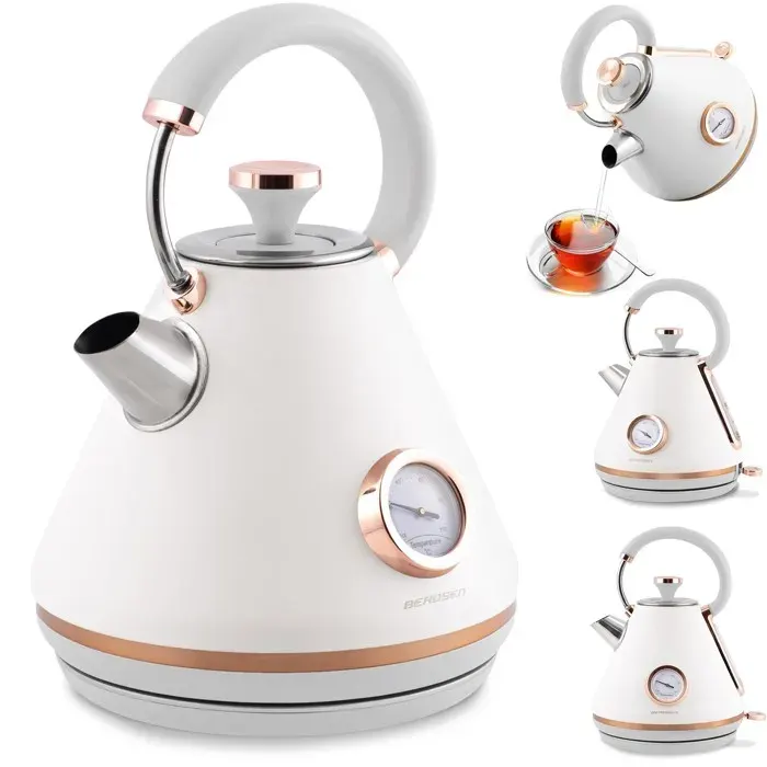 Bouilloire électrique - JANSHOP - Berdsen BD-701 - 17 L - Thermomètre intégré - Filtre anticalcaire amovible — coloris Blanc