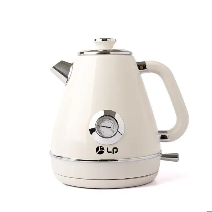 Bouilloire électrique LANGTU2000W-Petite Bouilloire de Voyage acier inoxydable 304 - 1.7L - 5 Minutes à ébullition Rapide Blanc