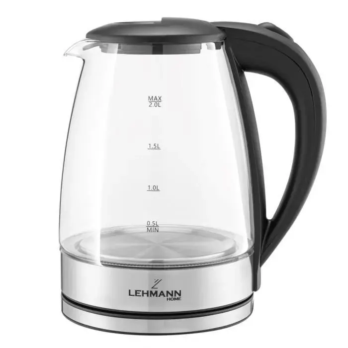 Bouilloire électrique - LEHMANN - Aqua Glass - 2 L - 2200 W - Verre