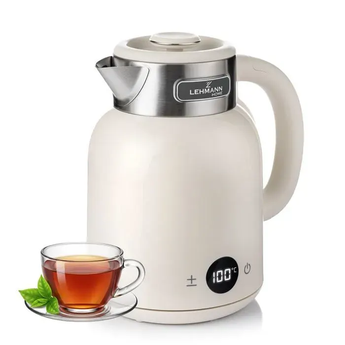 Bouilloire Électrique - Lehmann - Torino - Température Réglable - Maintien au Chaud - 2200 W - 15 L - Blanc