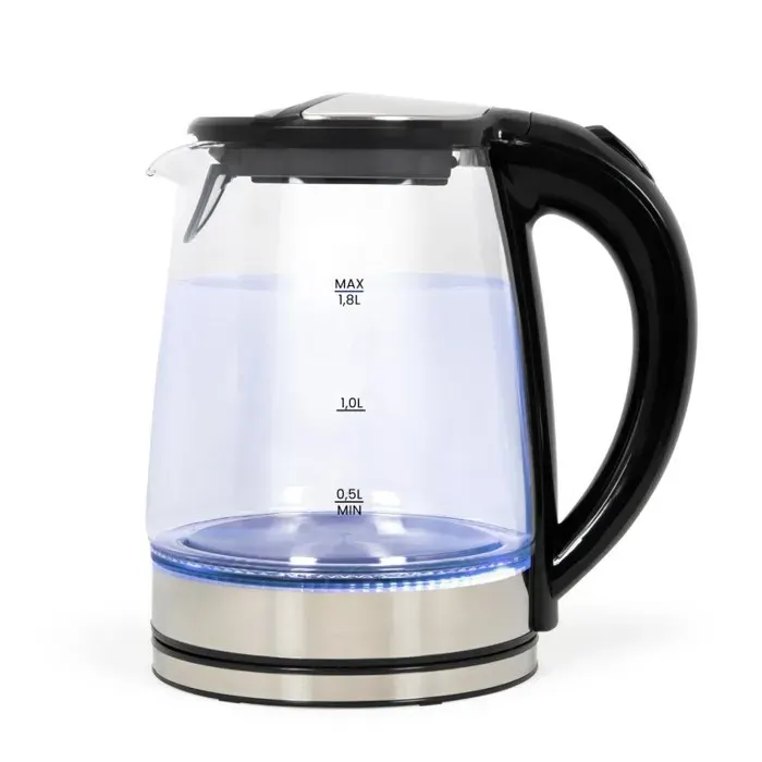 Bouilloire électrique - LIVOO - 18 L Verre/Inox - 1500W - LED bleue - Socle 360°