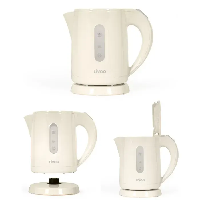Bouilloire électrique - LIVOO - WDOD114C - 08 L - 1100 W - Base pivotante 360° — coloris Beige