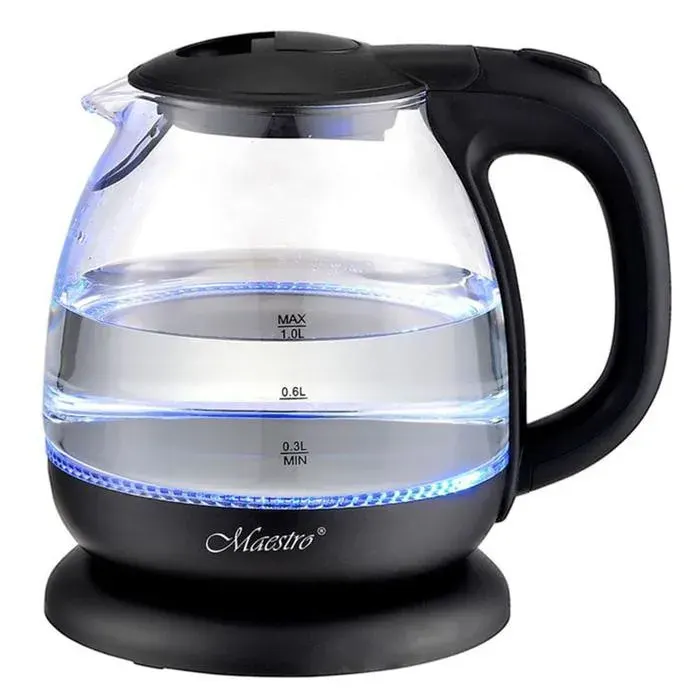 Bouilloire électrique - MAESTRO - MR055 - 1L - Verre résistant - Noir - Arrêt automatique