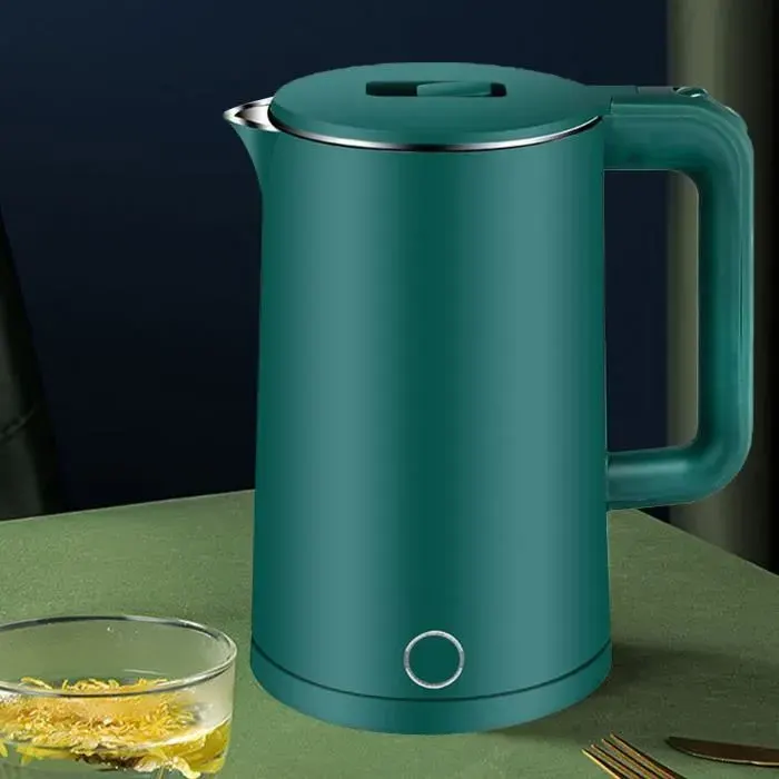 Bouilloire électrique - OMABETA - 2.3L - Acier inoxydable - Vert - Double couche