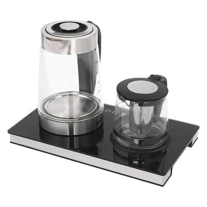 Bouilloire électrique petite isolation et grand chauffage corps en verre transparent prise européenne