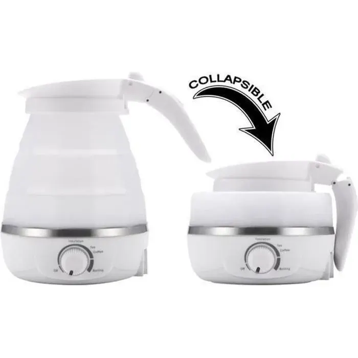 Bouilloire électrique pliable 06L pour voyage camping - GOHYO - 850W - Blanc