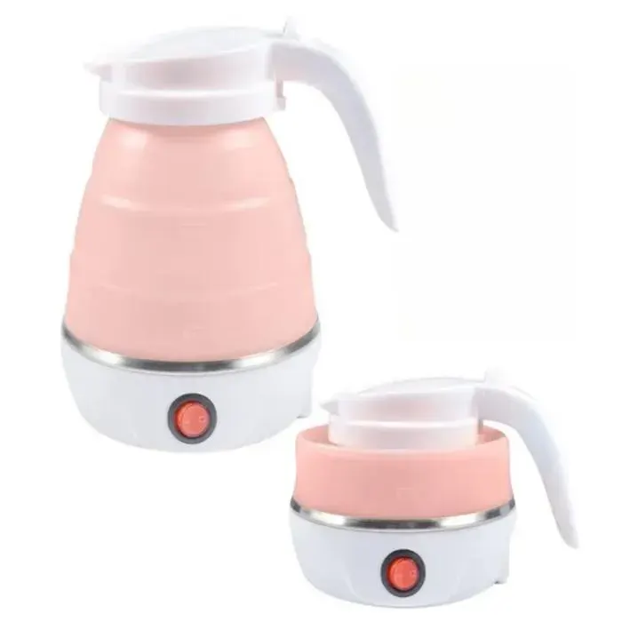 Bouilloire Électrique Pliable Portable 600 ml Bouilloire de Voyage en Silicone avec Fond en Acier Inoxydable pour Camping Voyages