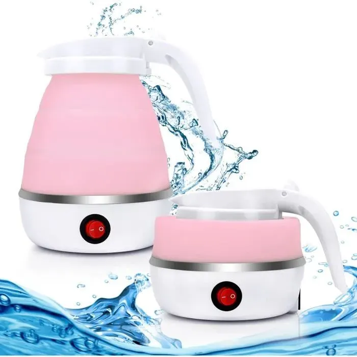 Bouilloire Électrique Pliable - TRAHOO - 0.6L - Silicone Alimentaire - Portable - Camping
