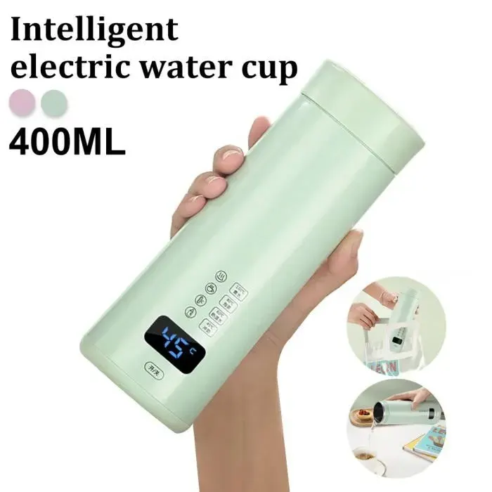 Bouilloire électrique portable 2 en 1 - MOOHOP - 400ml - Vert - Réglage de température