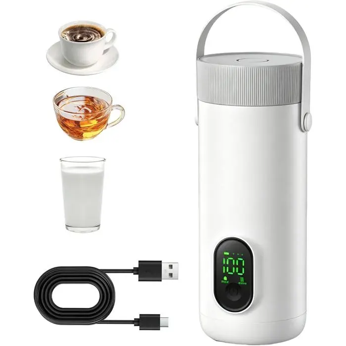Bouilloire Électrique Portable 500Ml Mini Bouilloire De Voyage 6 Temperatures Bouilloire Electrique Acier Inoxydable 304 15 Mi