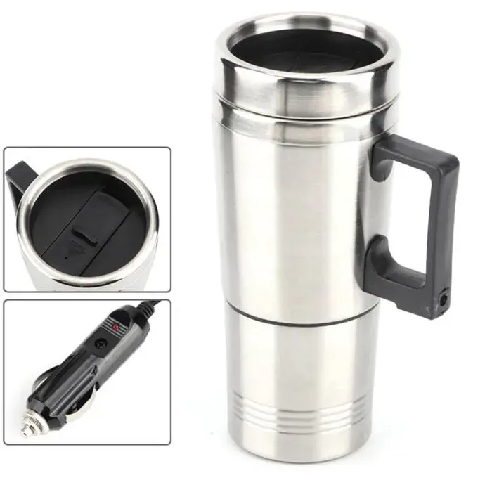 Bouilloire Electrique pour Voiture Tasse Chauffante pour Café Thé 12V 350ML+150ML