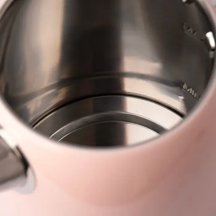 Bouilloire Électrique Rétro avec Affichage de Température Bouilloire en Acier Inoxydable 304 Sans Fil - Rose