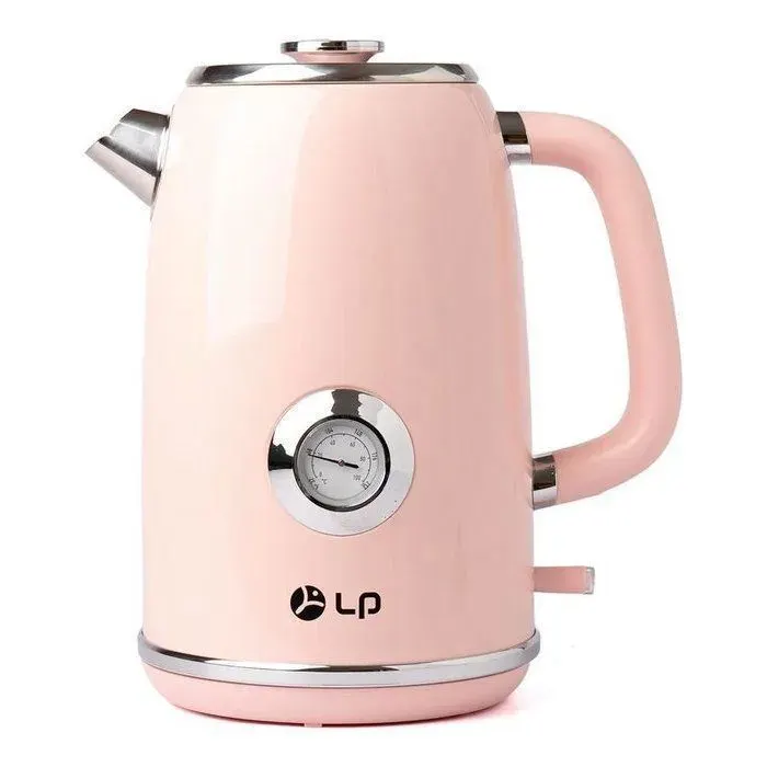 Bouilloire électrique rétro - Inox - 1.7l - 2200w - rose