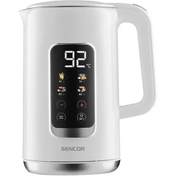 Bouilloire électrique - SENCOR - SWK 0950WH - Thé et infusions - 17L - Température réglable 40-100°C - Maintien au chaud - Blanc