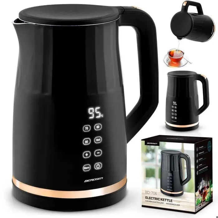 Bouilloire électrique tactile - JANSHOP - BD-706 - 17 L - Acier inoxydable SUS 304 - Panneau tactile