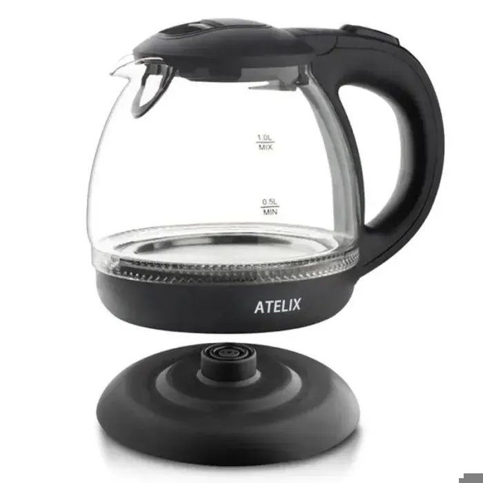 Bouilloire Électrique Transparente 1L 1600w Bouilloire avec Arrêt Automatique Sécurisé Sans BPA avec Indicateur LED et
