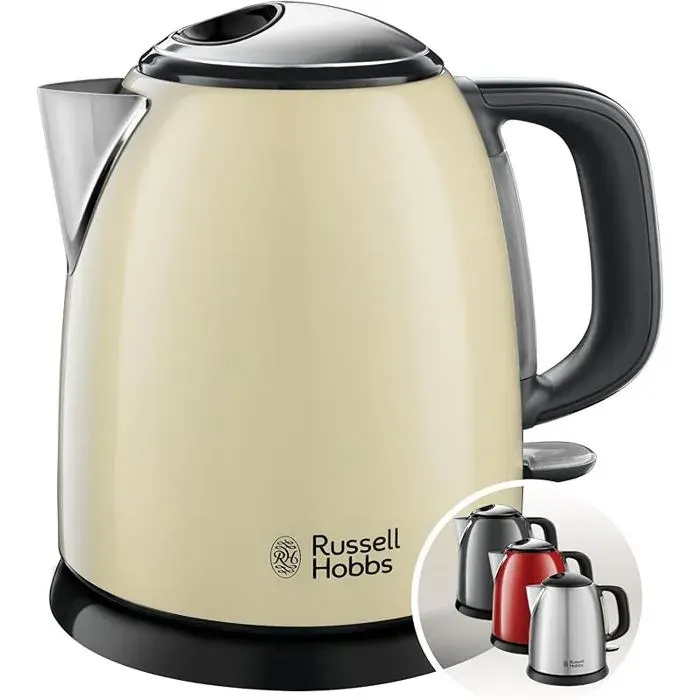 Bouilloire Electrique [Ultra Compacte] Colours Plus Crème (1L Ebulltion rapide Ecoulement parfait Crème 1 Lit BOUILLOIRE ELECTRIQUE