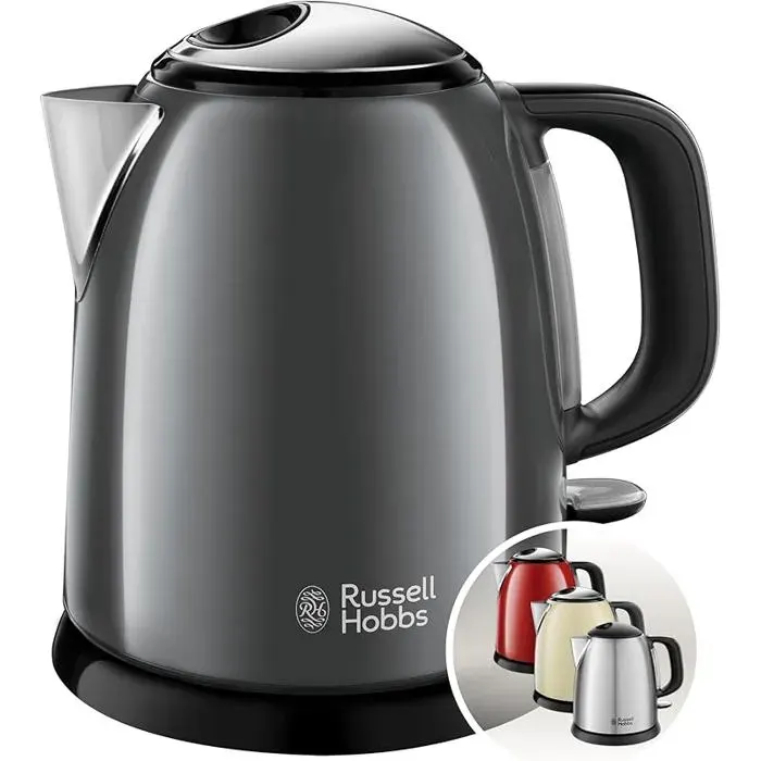 Bouilloire Electrique [Ultra Compacte] Colours Plus Gris (1L Ebullition Rapide Ecoulement parfait Niveau Gris BOUILLOIRE ELECTRIQUE