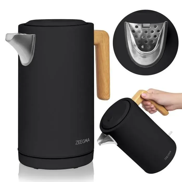 Bouilloire électrique - ZEEGMA - Ketlee - 17 L - 2200 W - Noir/Bois
